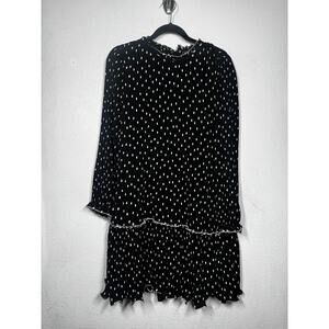 J. Crew Tiered Dress Black White Polka Dot Sz 6 Ruffled Pleated